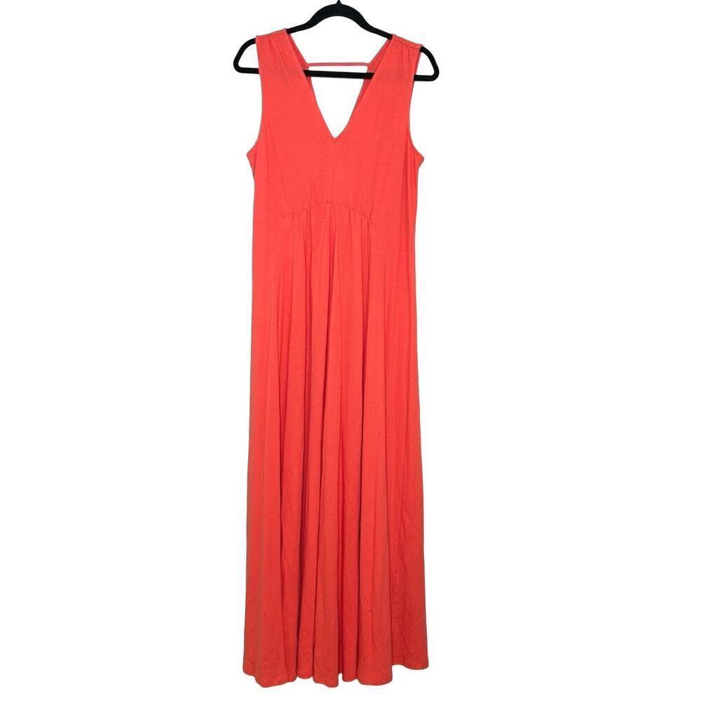 Soft Surroundings Women’s Antonia Sleeveless Maxi Dress Coral Size Small